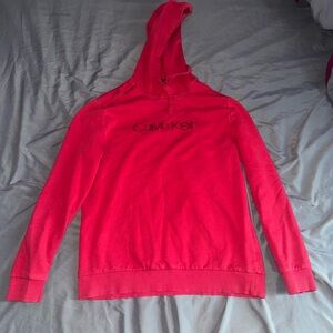 Calvin Klein Red Hooded Sweatshirt Casual Fit